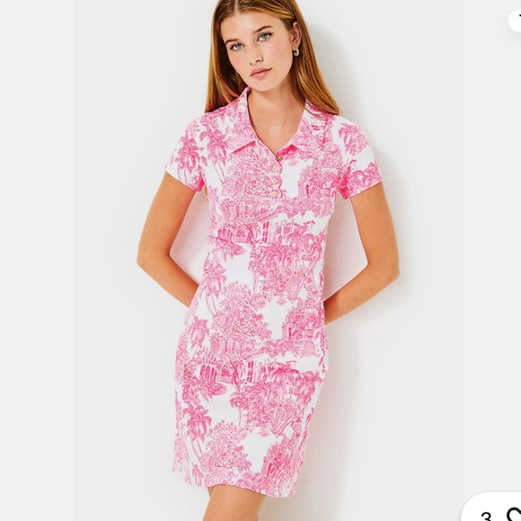 Lilly Pulitzer Dresses & Skirts - Lilly Pulitzer Pink & White Polo Tee Dress with shorts